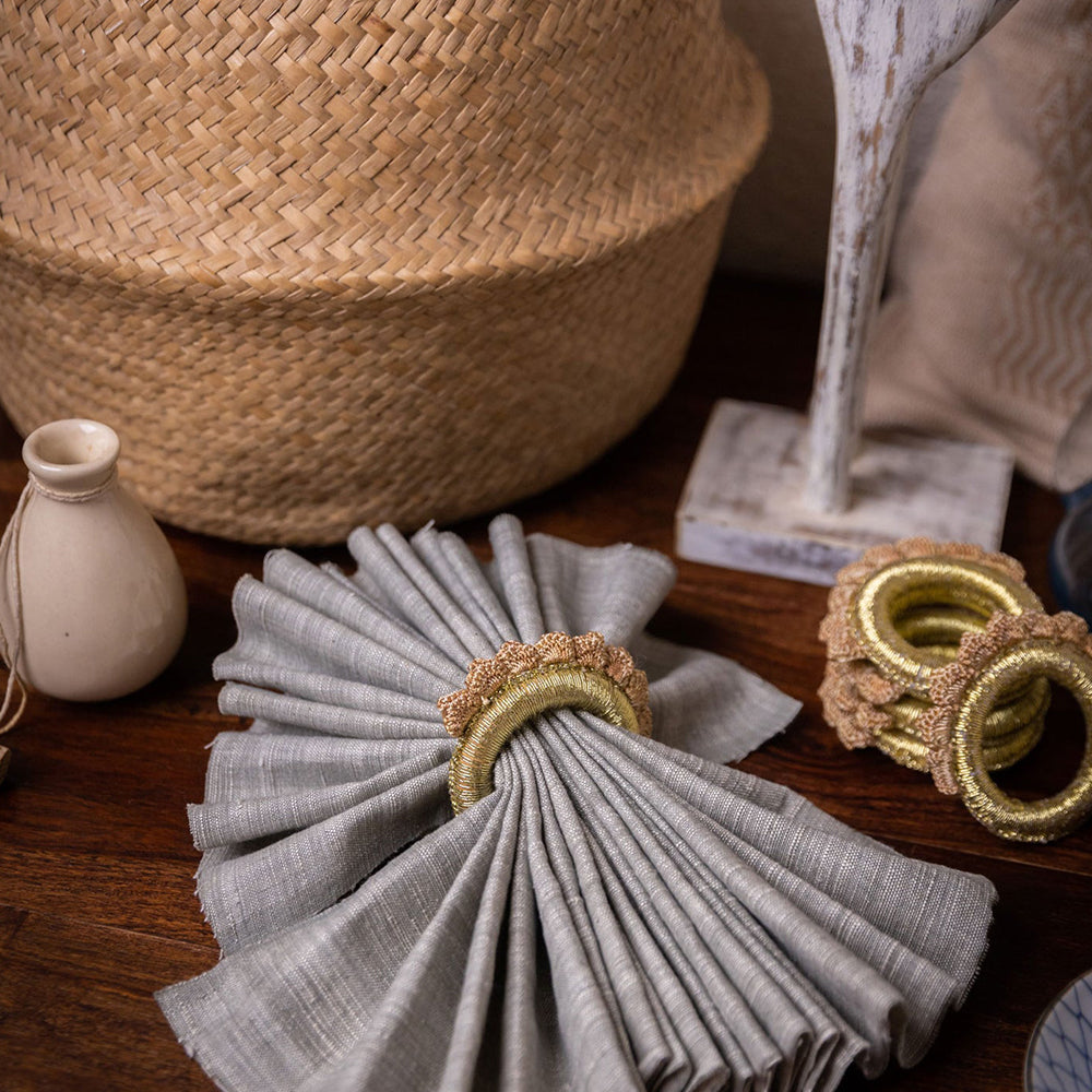 Beige - Samoolam Handmade Crochet Ziba Napkin Holders ( Set of 6)