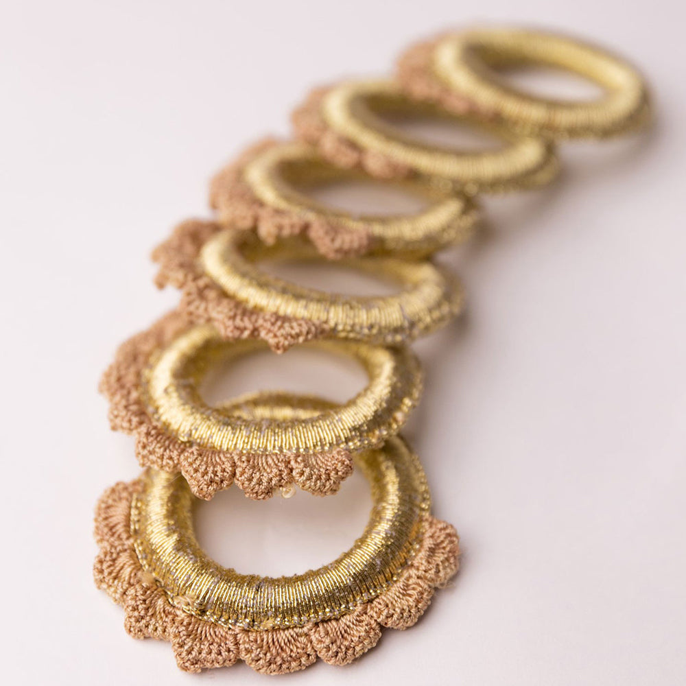 Beige - Samoolam Handmade Crochet Ziba Napkin Holders ( Set of 6)