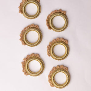 Beige - Samoolam Handmade Crochet Ziba Napkin Holders ( Set of 6)