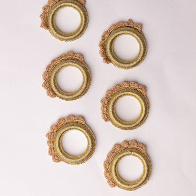Beige - Samoolam Handmade Crochet Ziba Napkin Holders ( Set of 6)
