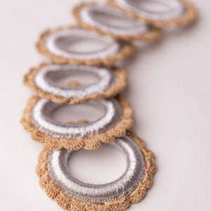 Beige - Samoolam Handmade Crochet Ziba Napkin Holders (Scallops ~ Set of 6)