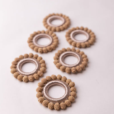 Beige - Samoolam Handmade Crochet Ziba Napkin Holders (Set of 6)