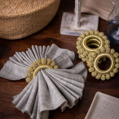 Beige - Samoolam Handmade Crochet Ziba Napkin Holders (Set of 6)