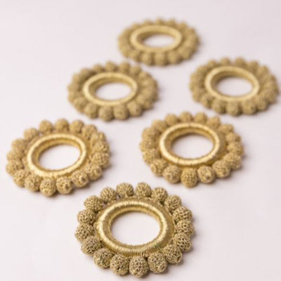 Beige - Samoolam Handmade Crochet Ziba Napkin Holders (Set of 6)