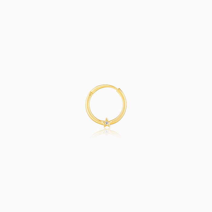 Golden Zircon Star Nose Ring