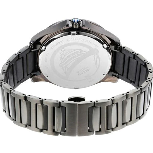 Titan Maritime Quartz Multifunction Anthracite Dial Stainless Steel Strap Watch for Men 43.5mm NQ1830QM01