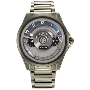 Titan Maritime Quartz Multifunction Anthracite Dial Stainless Steel Strap Watch for Men 43.5mm NQ1830QM01