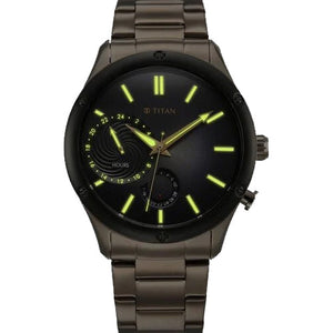 Titan Stellar Multifunction Brown Dial Brown Stainless Steel Strap Watch For Men 42.2mm NS10009KM03