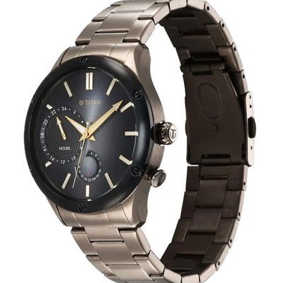 Titan Stellar Multifunction Brown Dial Brown Stainless Steel Strap Watch For Men 42.2mm NS10009KM03