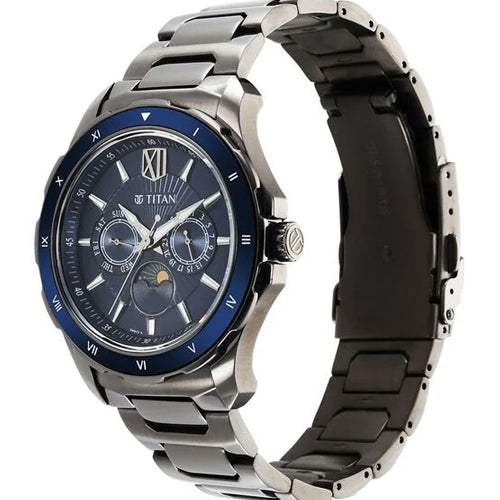Titan Regalia Premium Blue Dial Stainless Steel Strap Watch for Men 43mm NS1688KM07