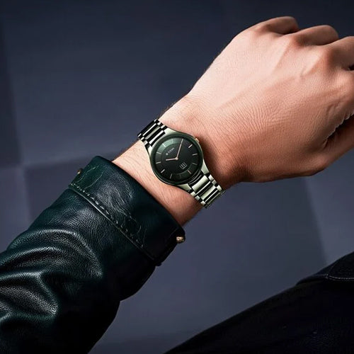 Titan Edge Ceramic Quartz in Glossy Green Dial Watch for Men 40.5mm NS1696QC06