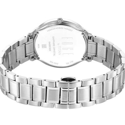 Titan Edge Metal Silver Dial Stainless Steel Strap Watch for Men 38mm NS1843SM02