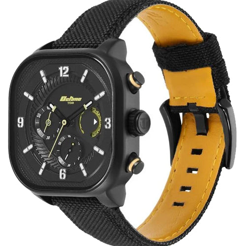 Titan Octane Aerobatics Black Chrono Fabric Strap Watch for Men 39.5mm NS1856NL01