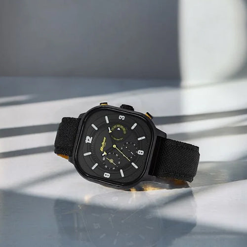 Titan Octane Aerobatics Black Chrono Fabric Strap Watch for Men 39.5mm NS1856NL01