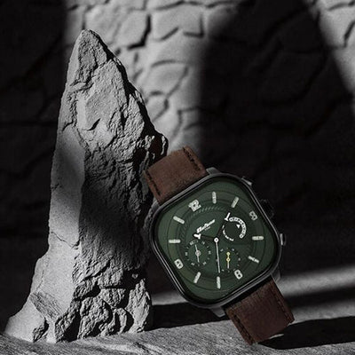 Titan Octane Aerobatics Green Dial Chronograph Leather Strap watch for Men 39.5mm NS1856NL02