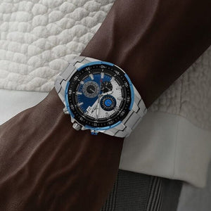 Titan Octane Quartz Chronograph Blue Dial Stainless Steel Strap Watch For Men 43mm NS90044KM03