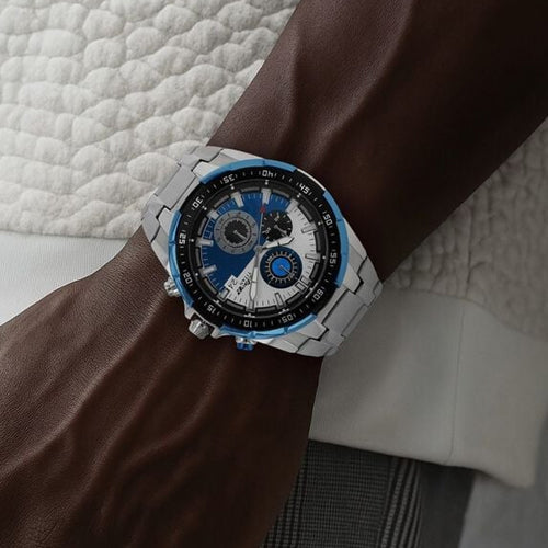 Titan Octane Quartz Chronograph Blue Dial Stainless Steel Strap Watch For Men 43mm NS90044KM03
