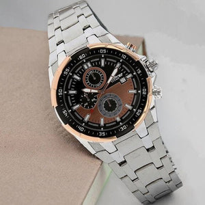 Titan Quartz Chronograph Black Dial Stainless Steel Strap Watch for Men 43mm NS90044KM04