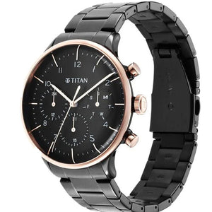 Titan Urban Magic Black Dial Analog Stainless Steel Strap watch for Men 42mm NS90102KM01