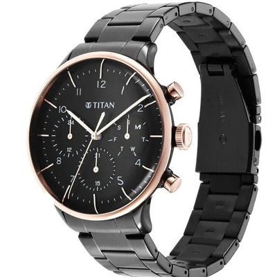 Titan Urban Magic Black Dial Analog Stainless Steel Strap watch for Men 42mm NS90102KM01