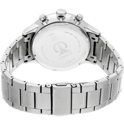 Titan Classique Quartz Multifunction Blue Dial Stainless Steel Strap Watch for Men 42mm NS90102SM01