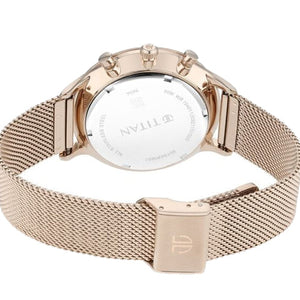 Titan Light Leathers Silver Dial Quartz Multifunction Stainless Steel Strap Watch for Men 42mm NS90134WM01