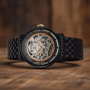 Titan Mechanical Slimline Black Dial Black Stainless Steel Strap watch for Men 42mm NS90158KM01