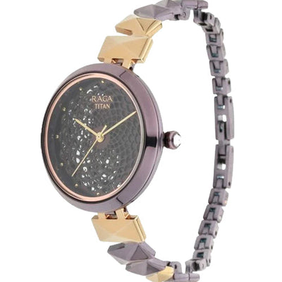 Titan Raga Facets Brown Dial Analog Stainless Steel Strap watch for Women 31mm NS95121KM01