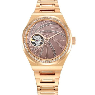 Titan Unending Beauty Automatic Brown Dial Analog Stainless Steel Strap watch for Women 36mm NS95177WM01
