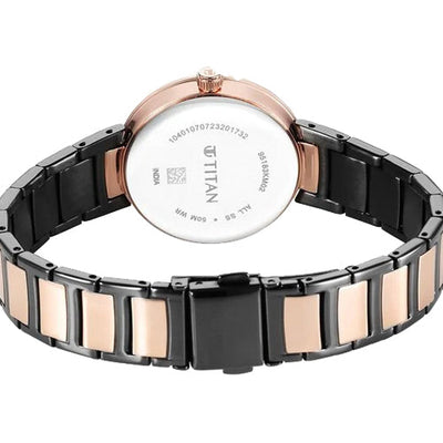 Titan Workwear Quartz Analog Anthracite Dial Stainless Steel Strap Watch for Women 33mm NS95183KM02
