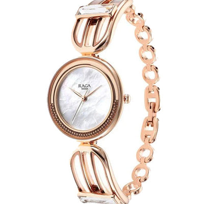 Titan Raga Delight Mother Of Pearl Dial Women Watch With Metal Strap 32mm NS95200WM01