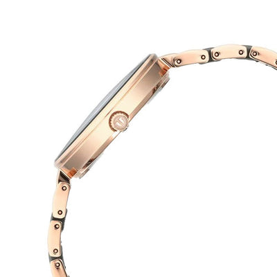 Titan Purple Ceramics Blue Dial Steel & Ceramic Strap Watch for Women 40.4mm NS95216KD01