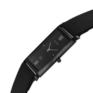 Titan Edge Quartz Analog Black Dial Leather Strap Watch for Men 25.1mm NT1043NL01