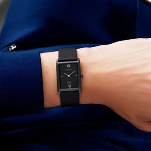 Titan Edge Quartz Analog Black Dial Leather Strap Watch for Men 25.1mm NT1043NL01