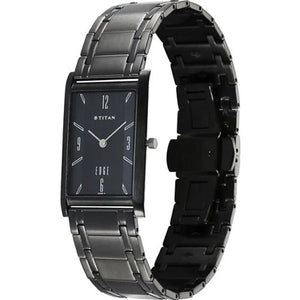 Titan Edge Black Dial Analog Stainless Steel Strap Watch for Men 25.1mm NT1043NM01