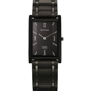 Titan Edge Black Dial Analog Stainless Steel Strap Watch for Men 25.1mm NT1043NM01