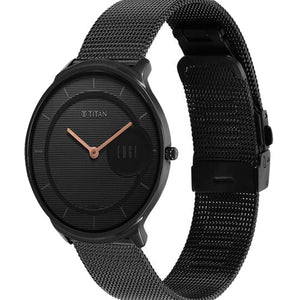 Titan Edge Slim Stainless Steel Black Dial Analog Watch for Men 38mm NT1843NM02