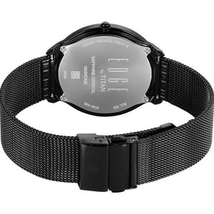 Titan Edge Slim Stainless Steel Black Dial Analog Watch for Men 38mm NT1843NM02