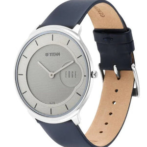 Titan Edge Slim Leather Strap Grey Dial Analog Watch for Men 38mm NT1843SL01