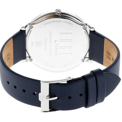 Titan Edge Slim Leather Strap Grey Dial Analog Watch for Men 38mm NT1843SL01