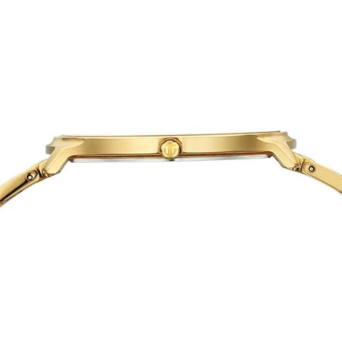 Titan Edge Metal Golden Dial Stainless Steel Strap Watch for Men 38mm NT1843YM02