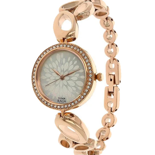 Titan Raga Garden of Eden Mother of Pearl Dial Analog Metal Strap watch for Women 29mm NT2539WM01