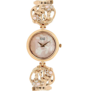Titan Raga Aurora Pink Dial Women Watch With Metal Strap 25mm NT2540WM05