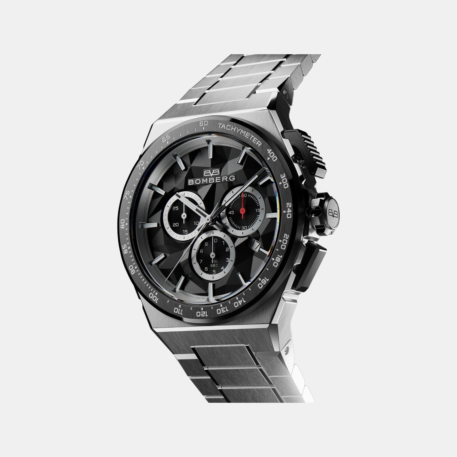 Apex Pulse Men Quartz Black Dial Chronograph Stainless Steel Watch NT42CHSP.02-1.12
