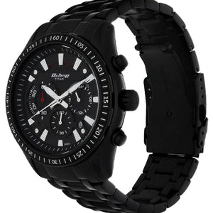 Titan Quartz Chronograph Black Dial Stainless Steel Strap Watch for Men 46mm NT90077NM01