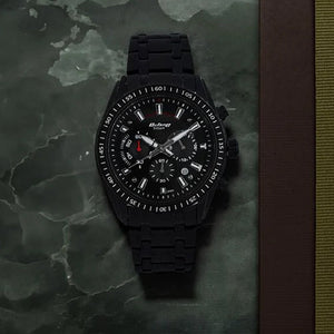 Titan Quartz Chronograph Black Dial Stainless Steel Strap Watch for Men 46mm NT90077NM01