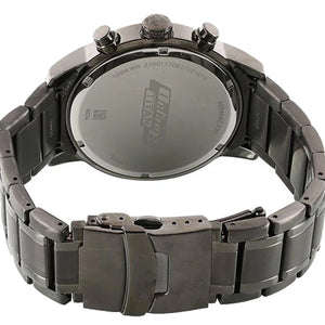 Titan Octane Quartz Chronograph Black Dial Stainless Steel Strap Watch for Men 46mm NT90086KM03