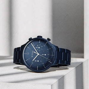 Titan Urban Magic Blue Dial Multial Stainless Steel Strap watch for Men 42mm NT90102QM01