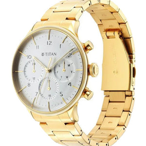 Titan Urban Magic Silver Dial Quartz Multifunction Stainless Steel Strap watch for Men 42mm NT90102YM01