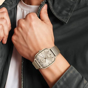 Titan Avant Garde Rose Gold Dial Quartz Multifunction Stainless Steel Strap watch for Men 42mm NT90178WM01